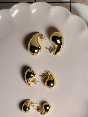 18k Gold-Plated Large Chunky Golden Teardrop Earrings