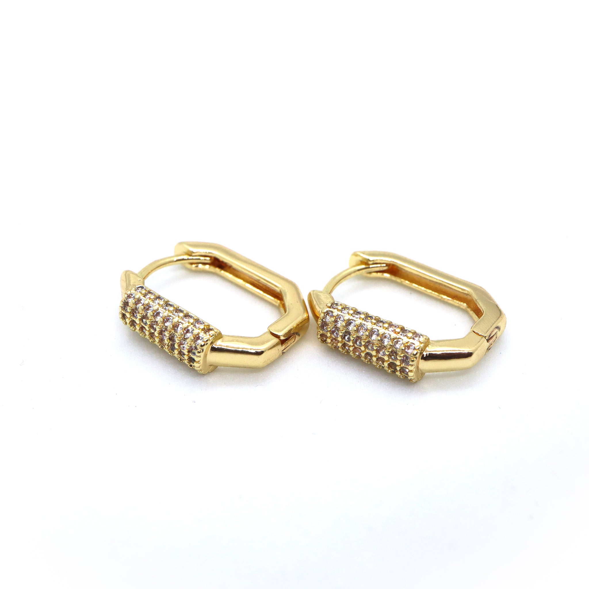 18k Gold-Plated Chic Rectangle Hoop Earrings