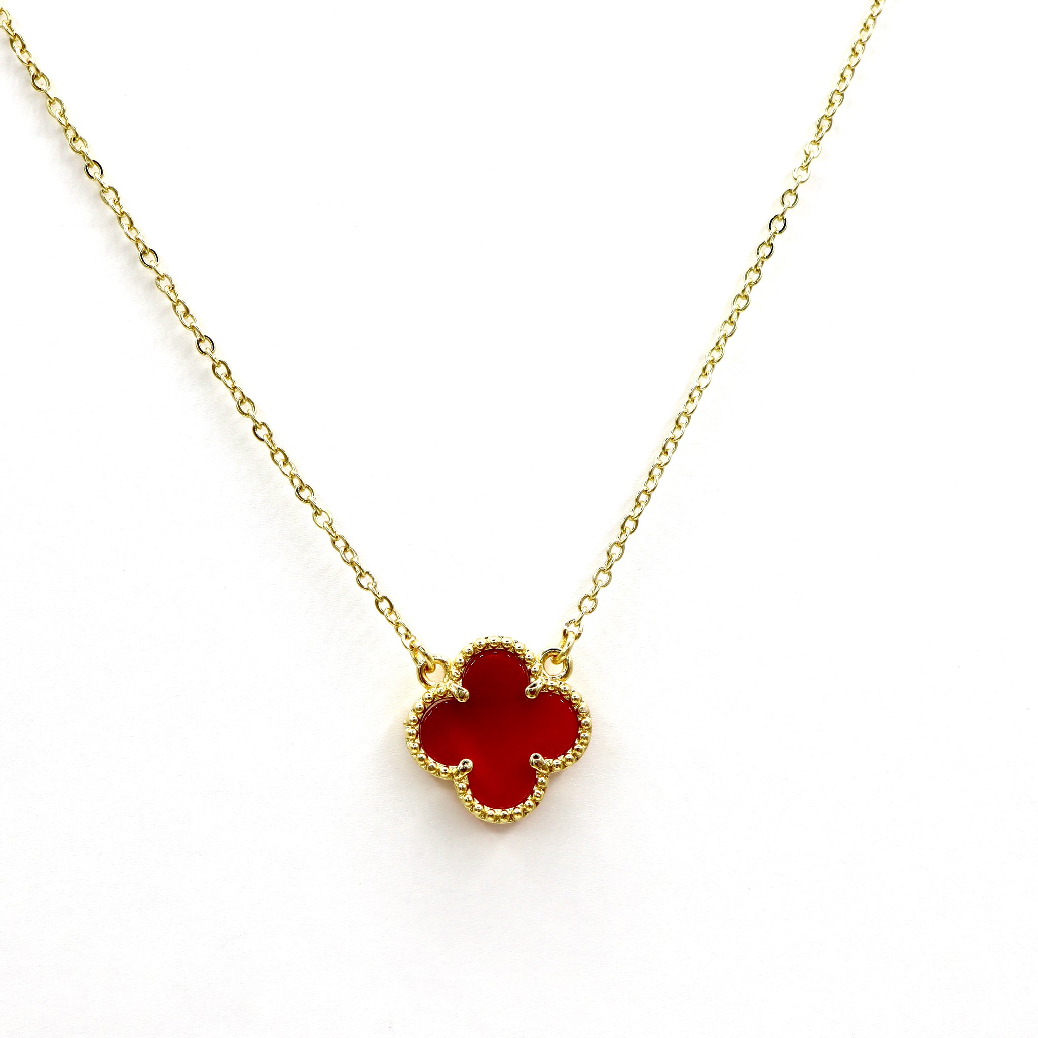 18k Gold-Plated Lucky Clover Dainty Chain Necklace