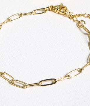 ROMALI 18K Gold-Plated Small Paperclip Bracelet - ROMALI