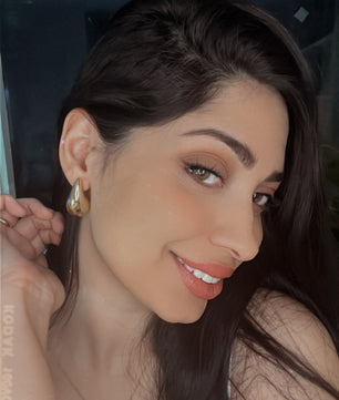 18k Gold-Plated Statement Golden Teardrop Stud Dangle Earrings Small, Medium, Large - ROMALI