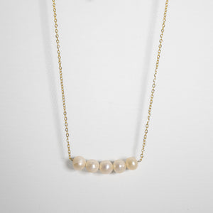 ROMALI 18K Gold-Plated Pearl Bar Necklace - ROMALI