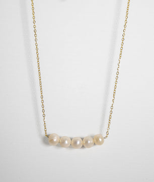 ROMALI 18K Gold-Plated Pearl Bar Necklace - ROMALI