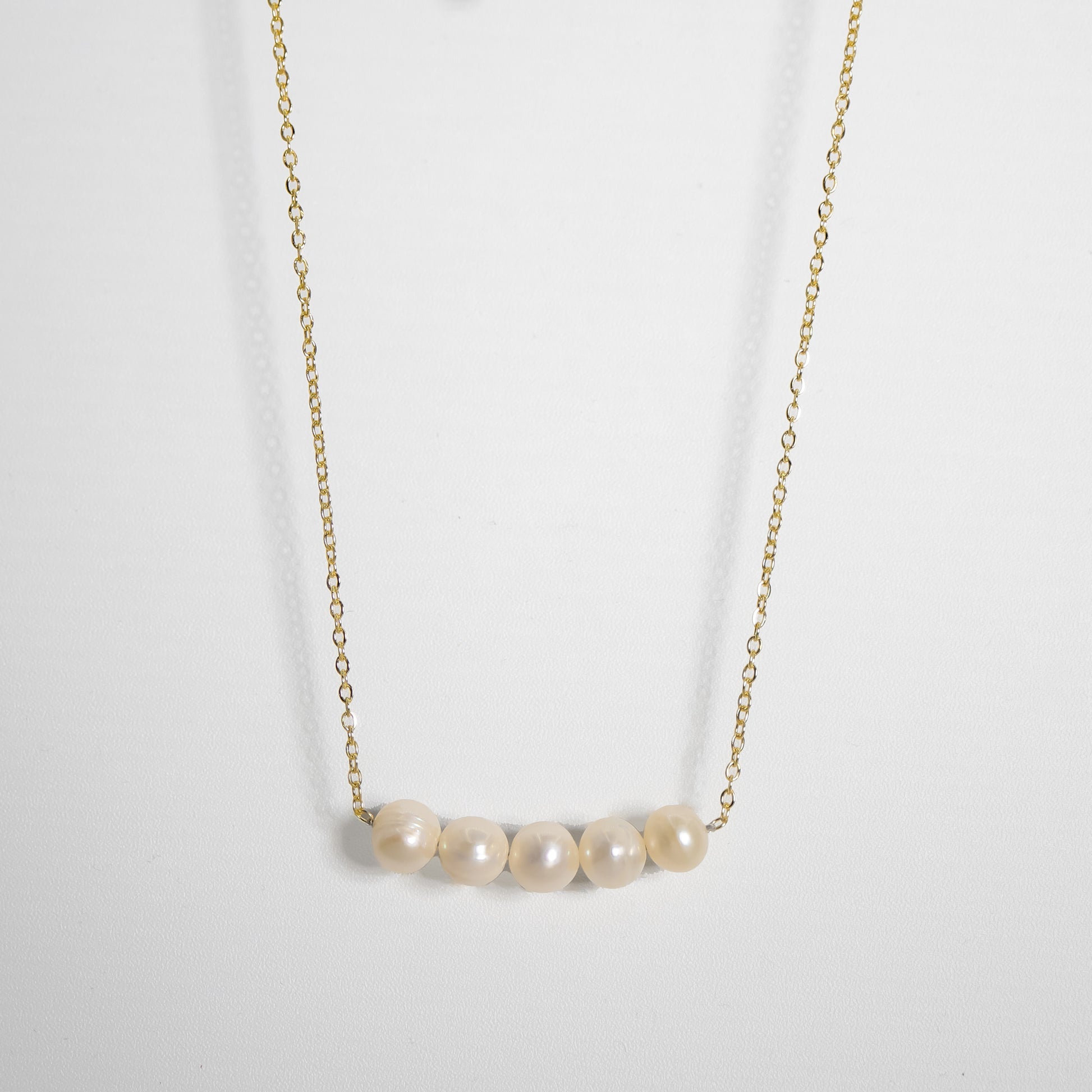 ROMALI 18K Gold-Plated Pearl Bar Necklace - ROMALI