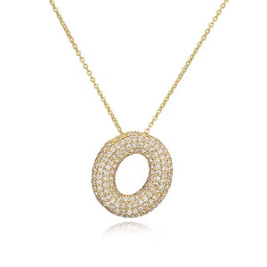 ROMALI 18K Gold-Plated Zirconia Balloon Initial Necklace - ROMALI