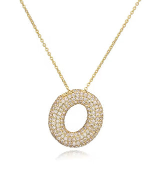 ROMALI 18K Gold-Plated Zirconia Balloon Initial Necklace - ROMALI