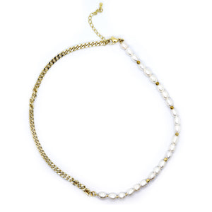 18k Gold-Plated Fusion Pearl Chain Necklace