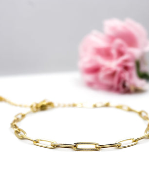 ROMALI 18K Gold-Plated Small Paperclip Bracelet - ROMALI