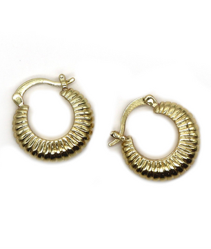 ROMALI 18K Gold-Plated Ridged Hoop Earrings - ROMALI