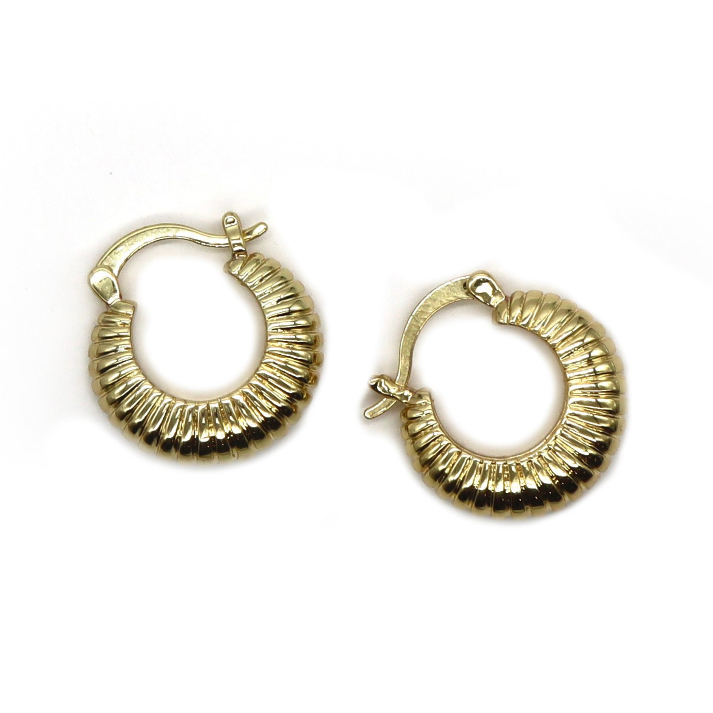 ROMALI 18K Gold-Plated Ridged Hoop Earrings - ROMALI