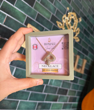 ROMALI 18K Gold-Plated Zirconia Balloon Initial Necklace