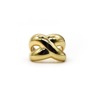 18K Gold-Plated Bold Knot Ring – Elegant Statement Piece