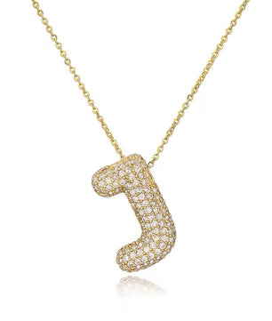 ROMALI 18K Gold-Plated Zirconia Balloon Initial Necklace - ROMALI