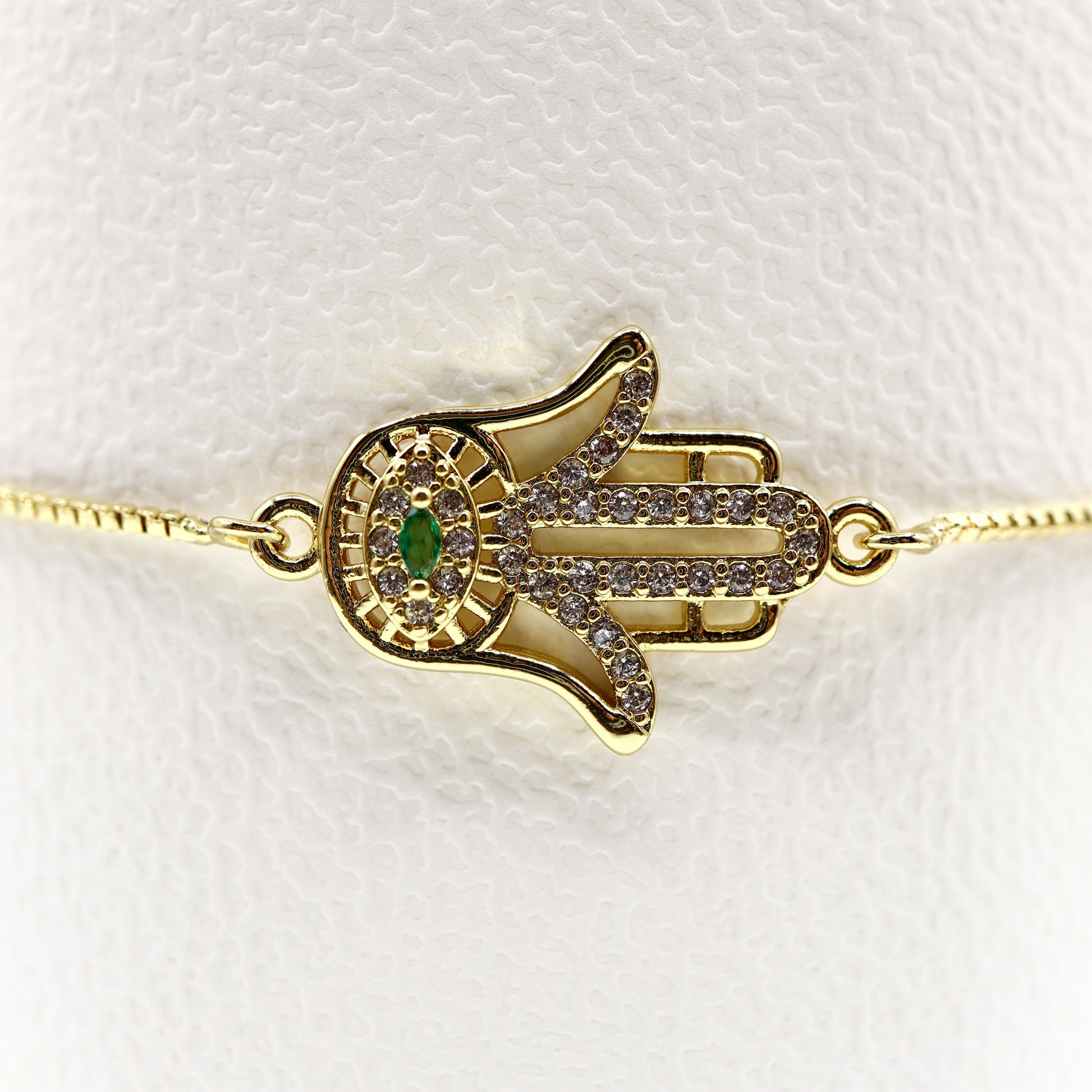 18k Gold-Plated Adjustable Hamsa Bracelet