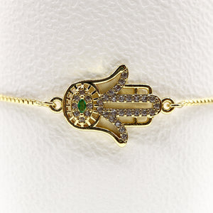 18k Gold-Plated Adjustable Hamsa Bracelet