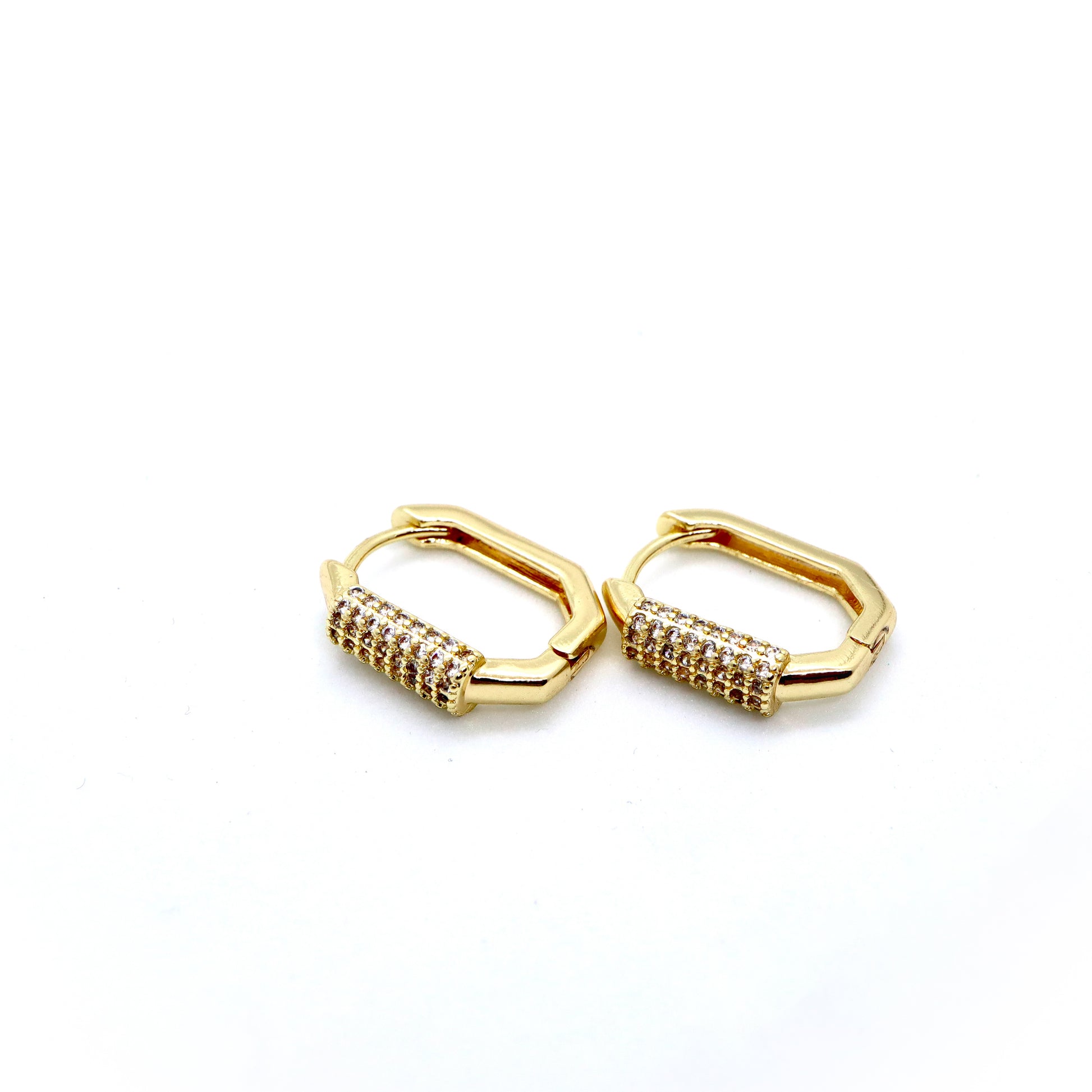 18k Gold-Plated Chic Rectangle Hoop Earrings