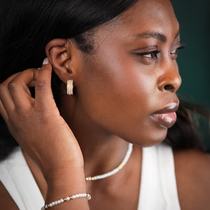 ROMALI 18K Gold-Plated Mini Pearl Gold Bead Bracelet - ROMALI