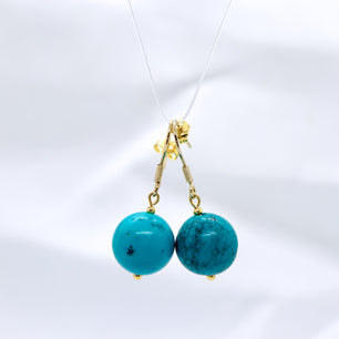 18k Gold-plated Natural Turquoise Earrings