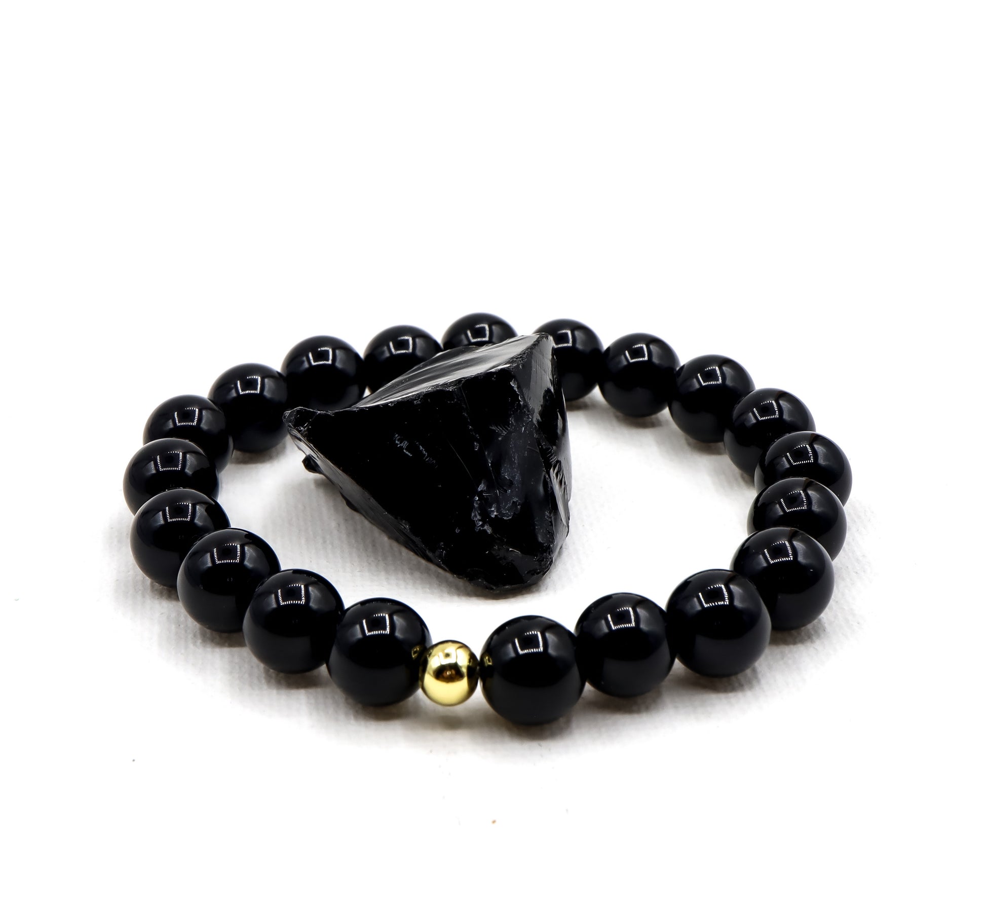 Natural Obsidian Bracelet - Stone of Protection - 8mm