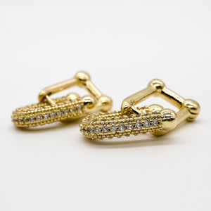 18k Gold-Plated Shimmering Link Earrings - ROMALI