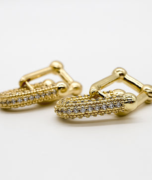 18k Gold-Plated Shimmering Link Earrings - ROMALI