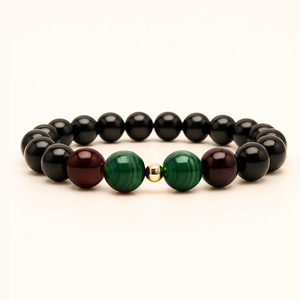 ROMALI Capricorn Zodiac Bracelet - Garnet & Malachite - ROMALI
