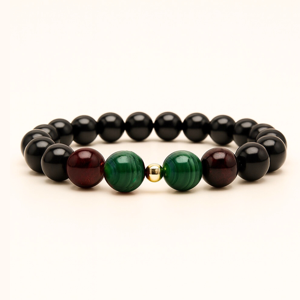 ROMALI Capricorn Zodiac Bracelet - Garnet & Malachite - ROMALI