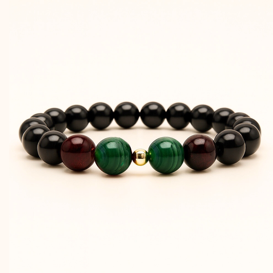 ROMALI Capricorn Zodiac Bracelet - Garnet & Malachite - ROMALI