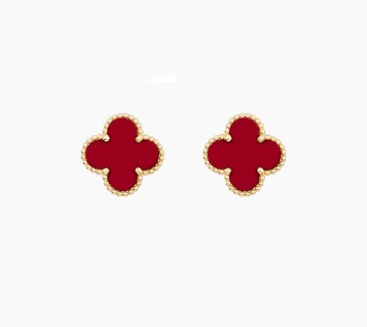 18k Gold-Plated Lucky Clover Studs