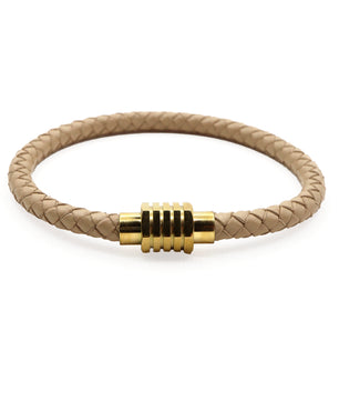 ROMALI Beige Leather Magnetic Bracelet - ROMALI