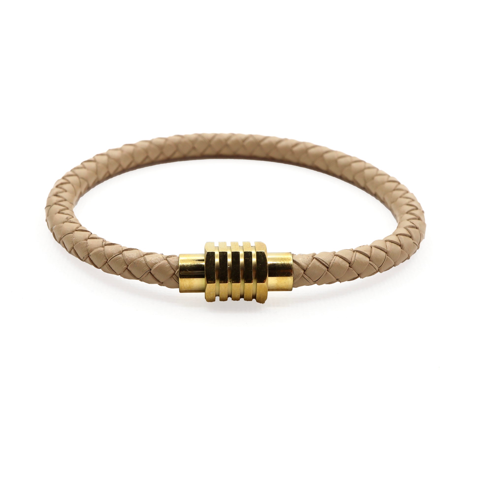 ROMALI Beige Leather Magnetic Bracelet - ROMALI