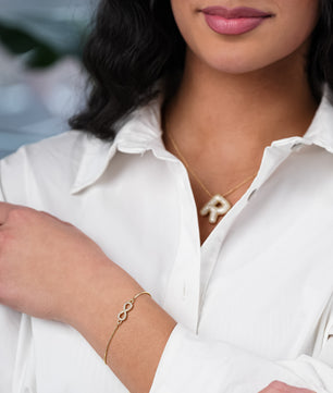 ROMALI 18K Gold-Plated Infinity Adjustable Slider Bracelet - ROMALI