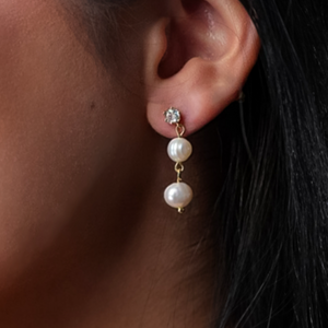 ROMALI 18K Gold-Plated Freshwater Pearl Dangle Earrings - ROMALI