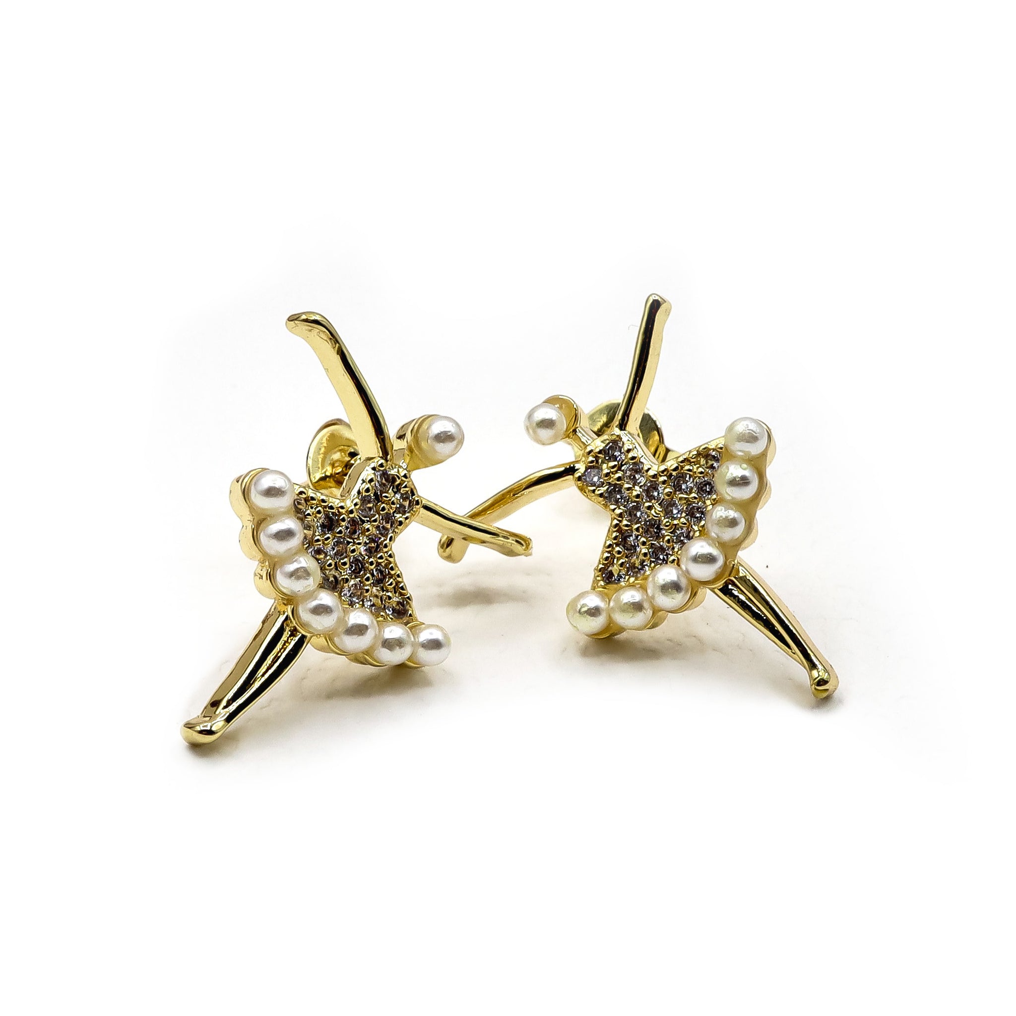 18k Gold-Plated Ballerina Stud Earrings