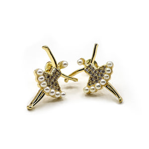 18k Gold-Plated Ballerina Stud Earrings