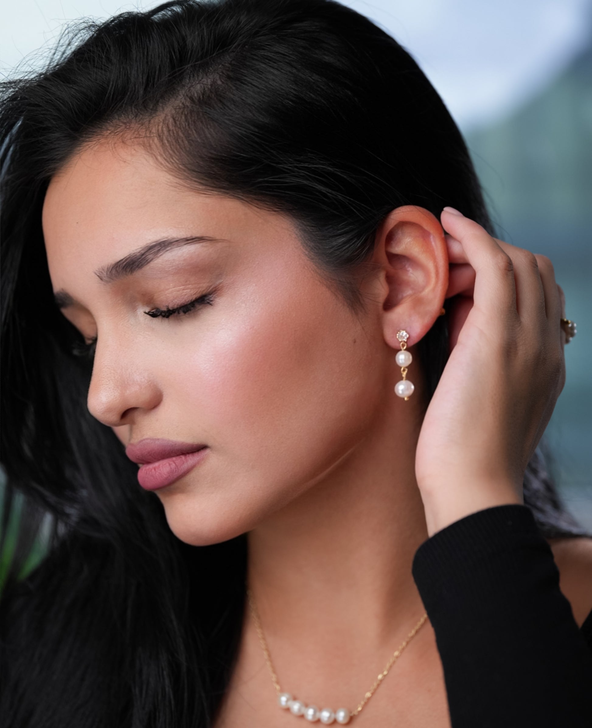 ROMALI 18K Gold-Plated Freshwater Pearl Dangle Earrings - ROMALI