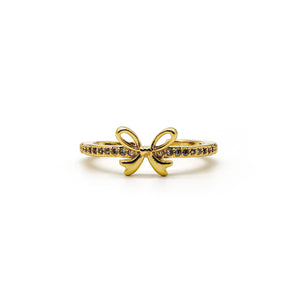 ROMALI 18K Gold-Plated Adjustable Bow Ring