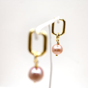 18k Gold-Plated Pink Pearl Radiance Earrings