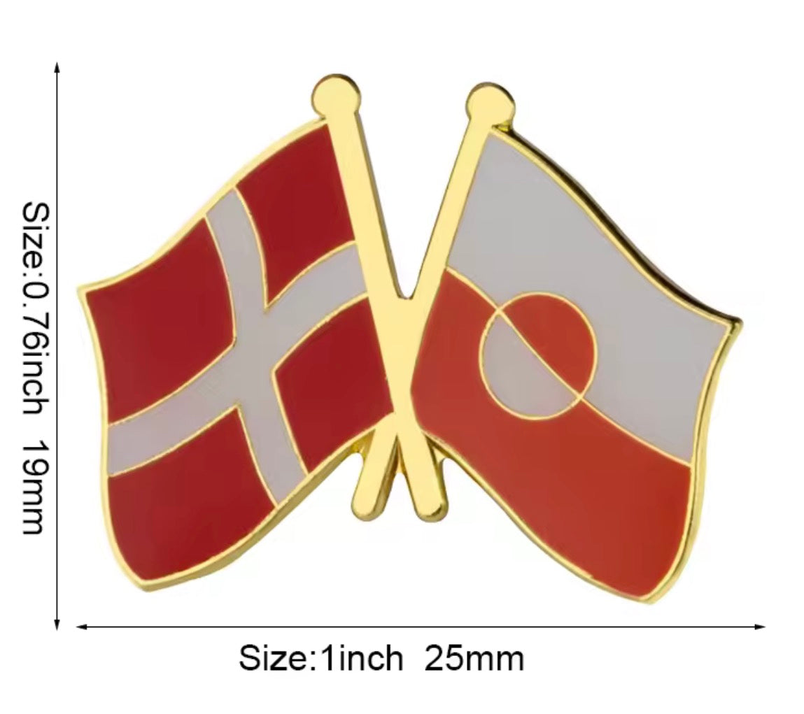 ROMALI Denmark & Greenland Friendship Flag Pin | Gold-Plated