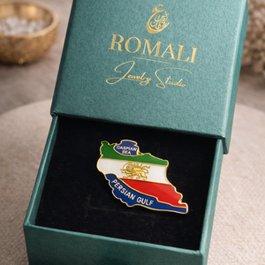 ROMALI Iran Map Enamel Pin | Gold-Plated