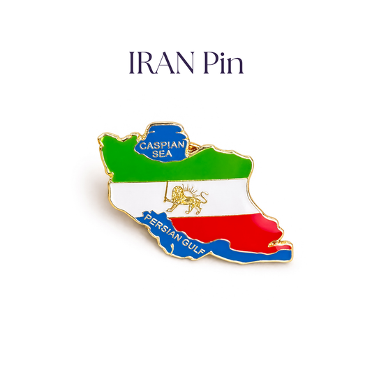ROMALI Iran Map Enamel Pin | Gold-Plated