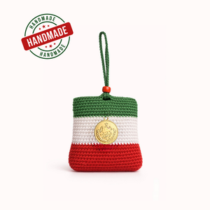 ROMALI Handmade Iran Mini Charm Pouch | Crocheted Bag Charm