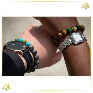 ROMALI Natural Gold & Green Tiger's Eye Beaded Bracelet 10mm - ROMALI