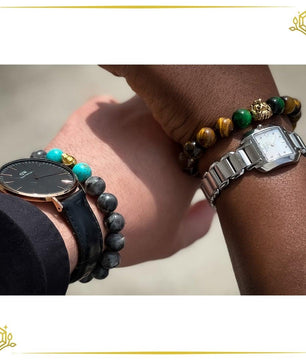 ROMALI Natural Gold & Green Tiger's Eye Beaded Bracelet 10mm - ROMALI