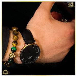 ROMALI Natural Gold & Green Tiger's Eye Beaded Bracelet 10mm - ROMALI