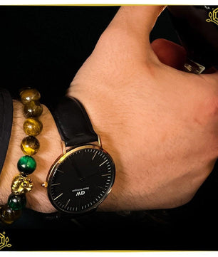 ROMALI Natural Gold & Green Tiger's Eye Beaded Bracelet 10mm - ROMALI