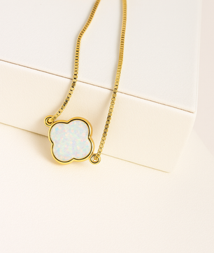 ROMALI 18K Gold-Plated Shimmer Clover Adjustable Bracelet - ROMALI