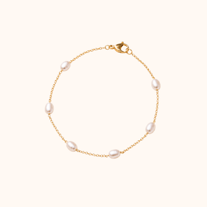 ROMALI Pearl Chain Bracelet | 18K Gold-Plated