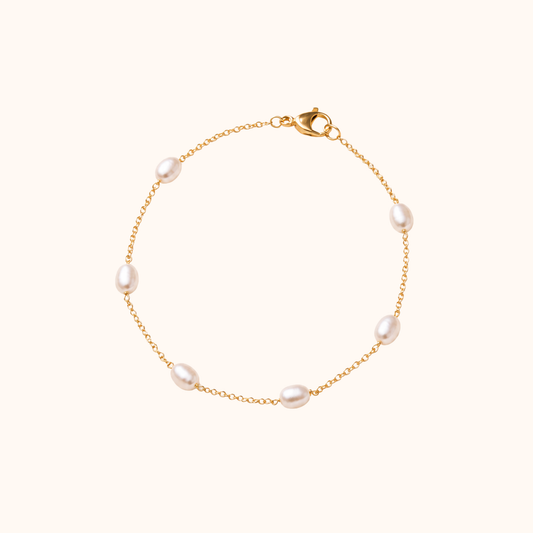 ROMALI Pearl Chain Bracelet | 18K Gold-Plated