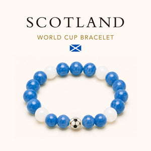 ROMALI Scotland World Cup Bracelet | Blue Jade & White Jade Unisex